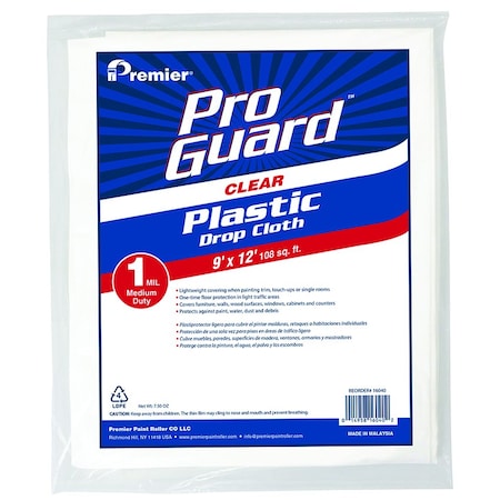Premier 9X12 Globe 1 Mil Plastic Drop Cloth 16040